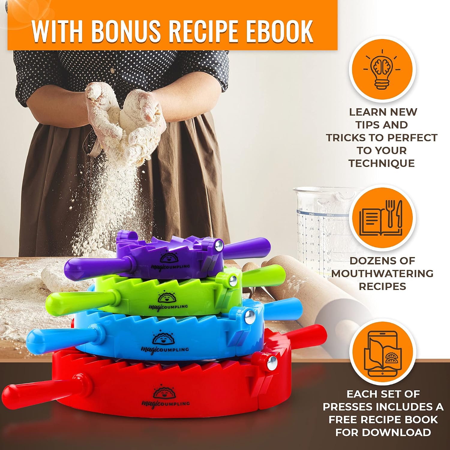 Dumpling Maker Kit, Set of 4 - - огляд і ціна Momo Mold Press