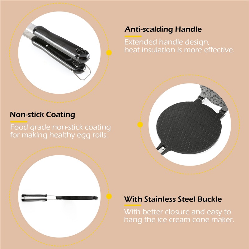 22cm Non-Stick Egg Roll Waffle - огляд і ціна Egg Waffle Pan