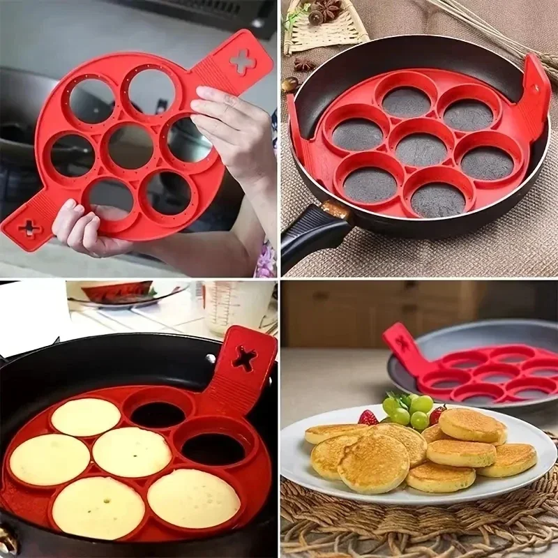Silicone 7-hole Circular Fryin - огляд і ціна Egg Waffle Pan